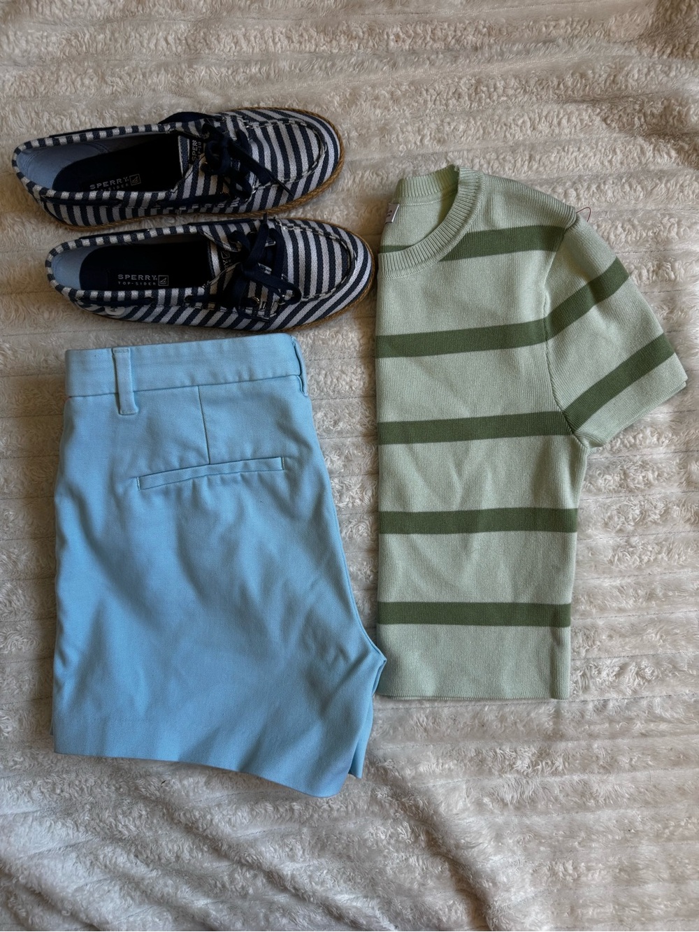 Zara Mint Green Striped Crew Neck Sweater